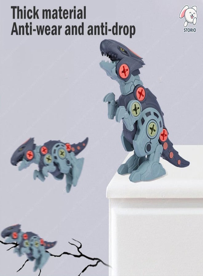 ستوريو مجموعة ألعاب ديناصورات ستوريو، 4 قطع - تيرانوصور ريكس، فيلوسيرابتور، وغيرها مع مفكين | ألعاب بناء تعليمية للأطفال | لعبة ديناصورات تعليمية للأولاد والبنات من عمر 3 إلى 8 سنوات - Image 5